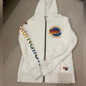 AVIATOR NATION white zip up sweatshirt. Perfect condition. Worn once or twice